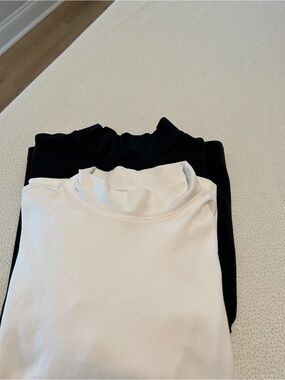 2 Lands End Classic Mock Neck Tops size 1x